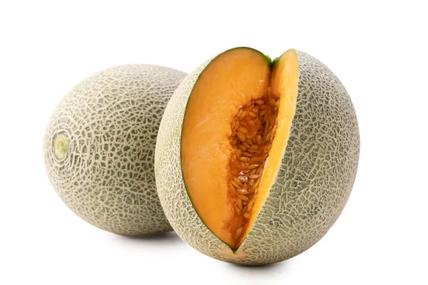 Nahaufnahme Von Schönen Leckeren Scheiben Geschnittenen Saftigen Cantaloupe Melone Moschusmelone — Stockfoto