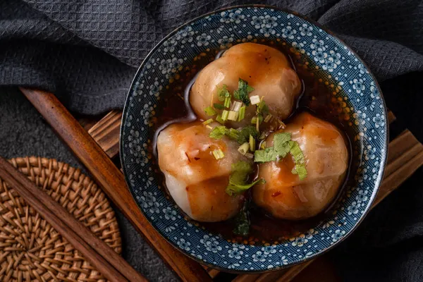 Top View Bawan Wan Taiwanese Meatball Delicacy Delicious Street Food — Stock Photo, Image