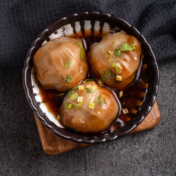 Top View Bawan Wan Taiwanese Meatball Delicacy Delicious Street Food — Stock Photo, Image