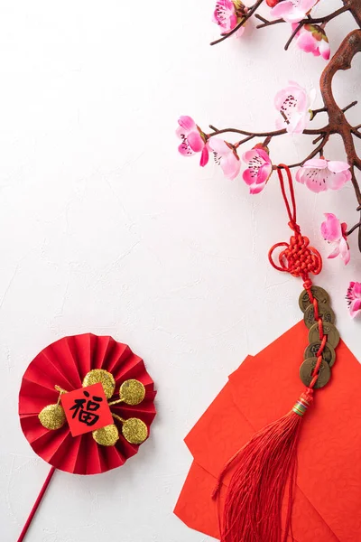 Top View Chinese Lunar New Year Background Copy Space Design — Foto de Stock