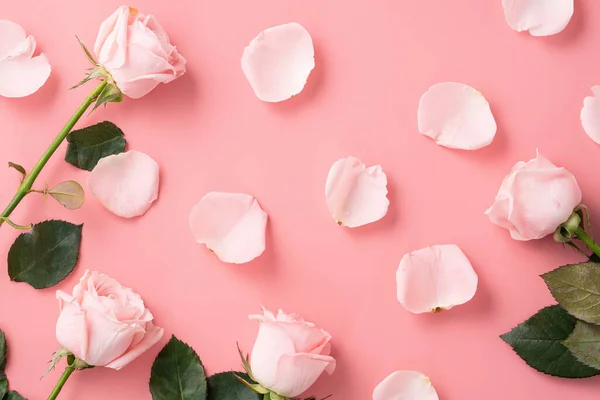 Fondo Concepto Diseño Del Día Madre Con Rosa Rosa Flor — Foto de Stock
