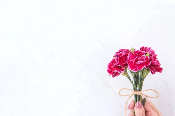 Mayo Madres Idea Del Día Concepto Fotografía Hermosos Claveles Flor — Foto de Stock