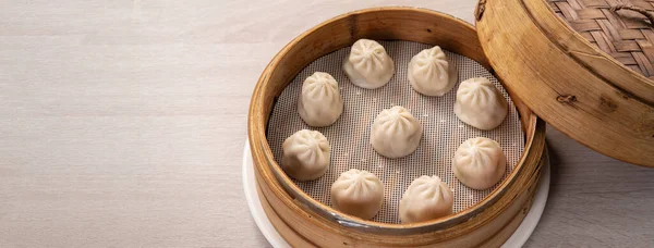 Steamed Pork Soup Dumplings Named Xiao Long Bao Xiaolongbao Taiwan — 스톡 사진