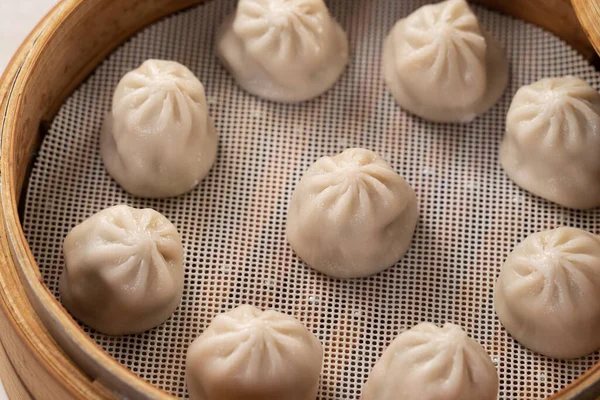 Gestoomde Varkenssoep Knoedels Genaamd Xiao Lange Bao Xiaolongbao Taiwan Taiwanese — Stockfoto