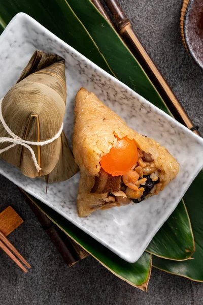 Zongzi Bolinho Arroz Para Chinês Tradicional Dragon Boat Festival Duanwu — Fotografia de Stock