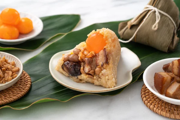 Zongzi Boulette Riz Pour Festival Traditionnel Chinois Dragon Boat Festival — Photo