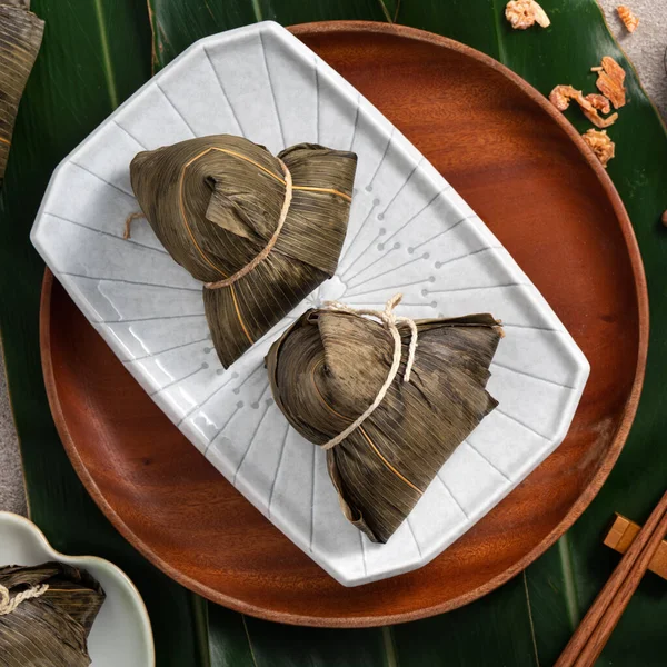 Zongzi Bolinho Arroz Para Comida Tradicional Chinesa Duanwu Dragon Boat — Fotografia de Stock