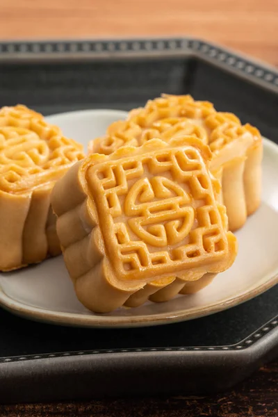 Delicious Mung Bean Moon Cake Mid Autumn Festival Food Mooncake — 스톡 사진