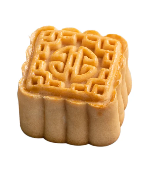 Delicious Moon Cake Mid Autumn Festival Food Mooncake Isolated White — Zdjęcie stockowe