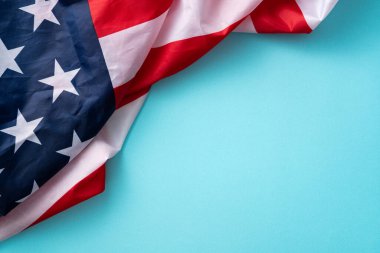 Amerika Birleşik Devletleri seçim tasarımı konsepti, Amerika bayrağının mavi masa üstü görünümü.
