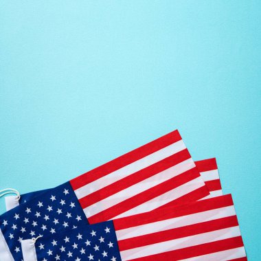 Amerika Birleşik Devletleri seçim tasarımı konsepti, Amerika bayrağının mavi masa üstü görünümü.