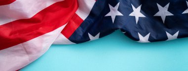 Amerika Birleşik Devletleri seçim tasarımı konsepti, Amerika bayrağının mavi masa üstü görünümü.
