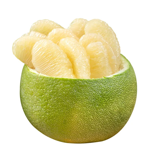 Fresh Pomelo Pummelo Isolated White Table Background Cut Out Clipping — Stock Photo, Image