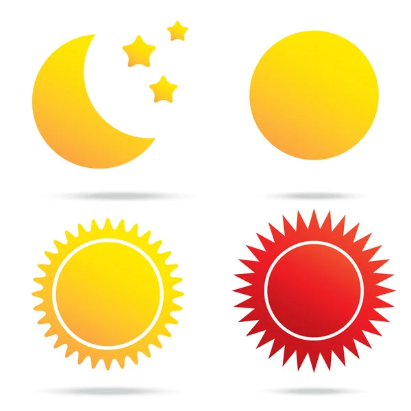 Moon sun and star symbol — Stock Vector