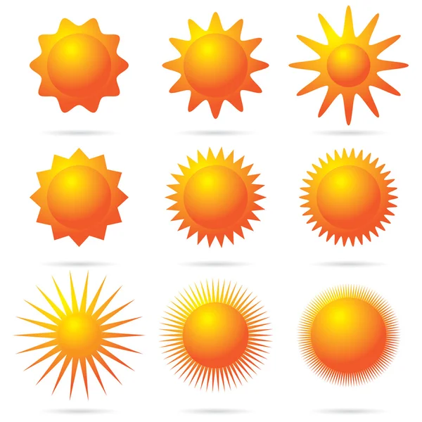 Conjunto de símbolo del sol — Archivo Imágenes Vectoriales