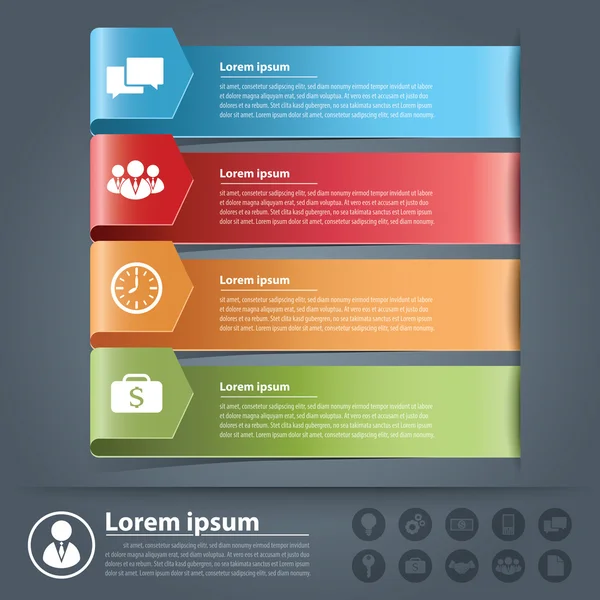 Arow infografías de negocios — Vector de stock