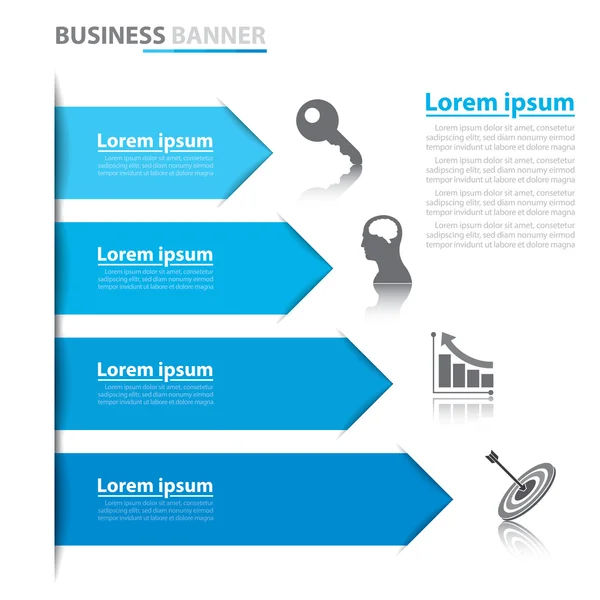 Infográficos de banner de seta de negócios — Vetor de Stock