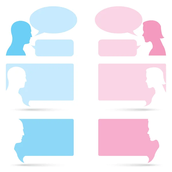 Hombre y mujer burbuja hablar — Archivo Imágenes Vectoriales