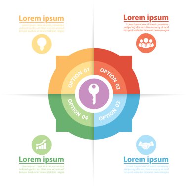 Daire infographics anahtar başarı faktörleri