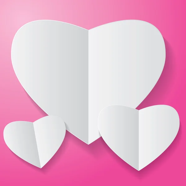 Χαρτί καρδιά σε ροζ φόντο — Διανυσματικό Αρχείο