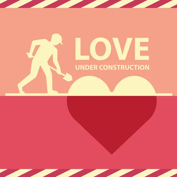 AMOR BAJO CONSTRUCCIÓN — Vector de stock