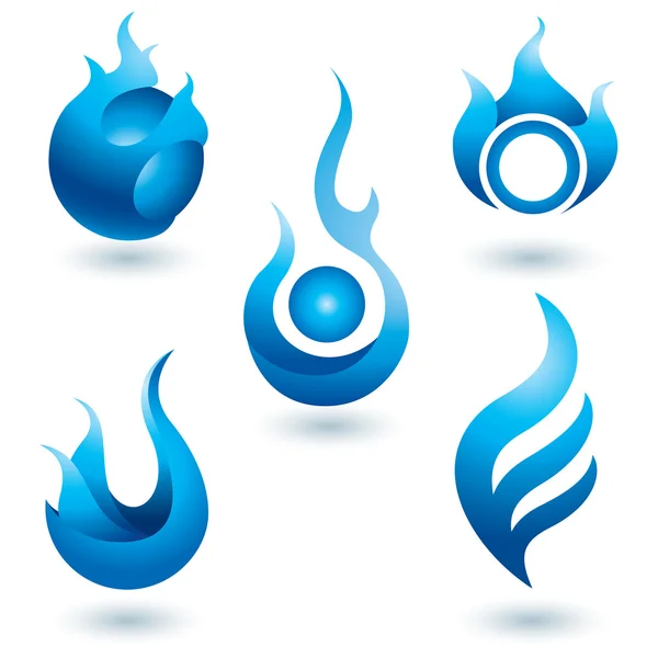 Symbol für blaues Feuer — Stockvektor