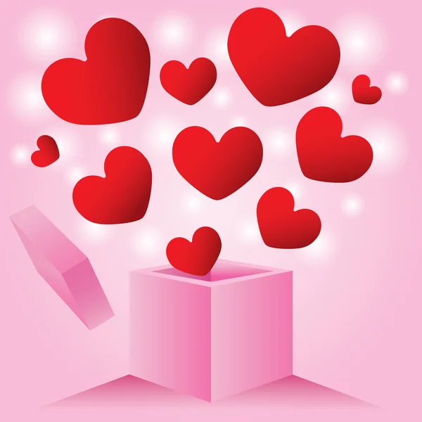 Corazón de la caja de amor exterior — Vector de stock