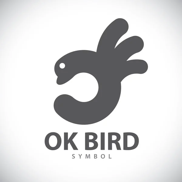OK ícone símbolo pássaro —  Vetores de Stock