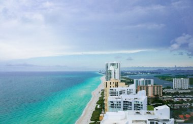 Miami, florida Skyline havadan görünümü