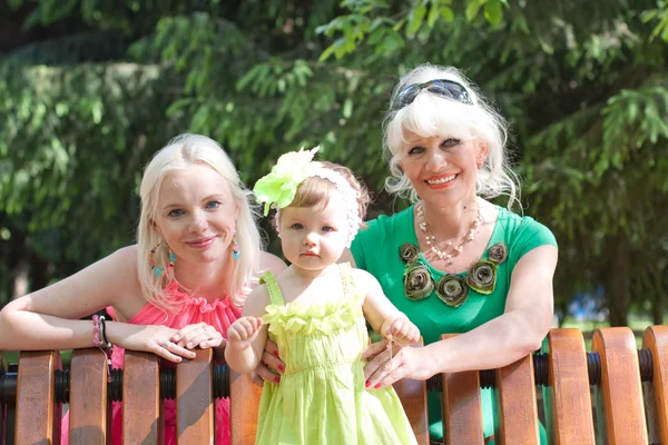 Family portrait-three generations — Stock Photo, Image