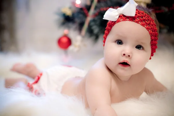 Christmas baby girl — Stock Photo, Image