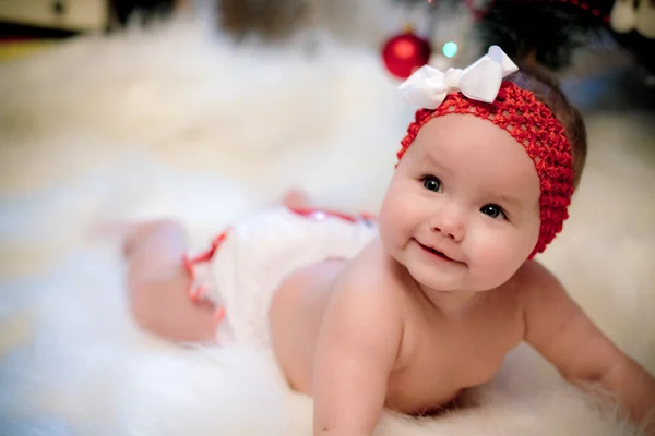 Χριστούγεννα μωρό κορίτσι — Φωτογραφία Αρχείου