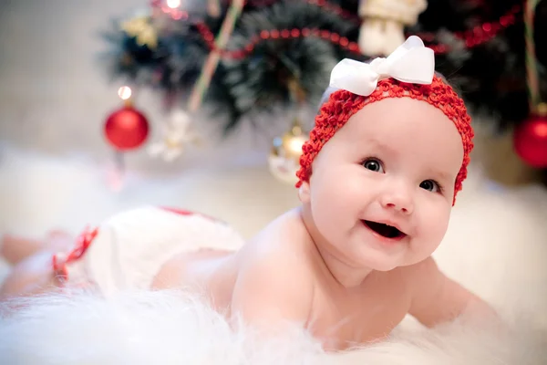 Χριστούγεννα μωρό κορίτσι — Φωτογραφία Αρχείου