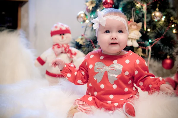 Meisje van de baby van Kerstmis — Stockfoto