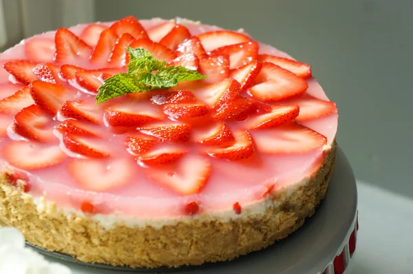 Tarta de queso fresa — Foto de Stock