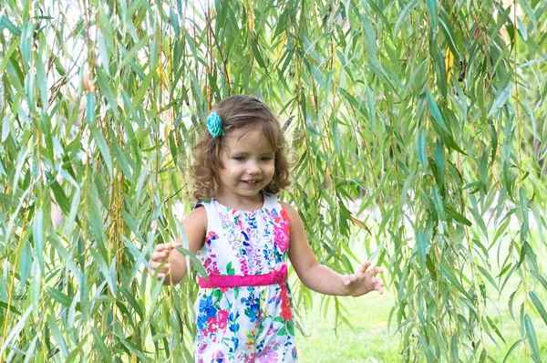 Linda niña en el bosque en otoño —  Fotos de Stock