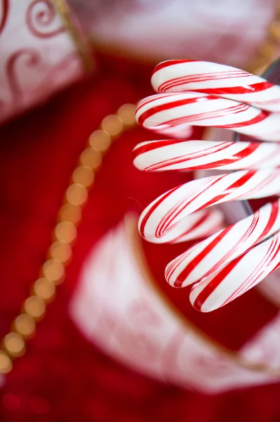 Christmas peppermint candy canes — Stock Photo, Image