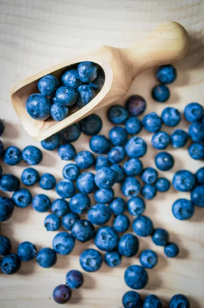 Fresh blueberries on wooden background — Stock Photo, Image
