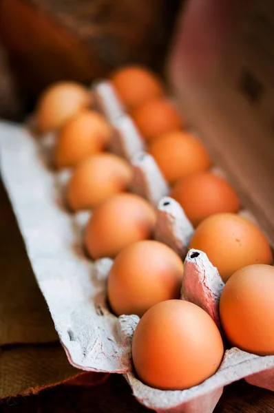 Farm raised brown chicken egss — Stock Photo, Image