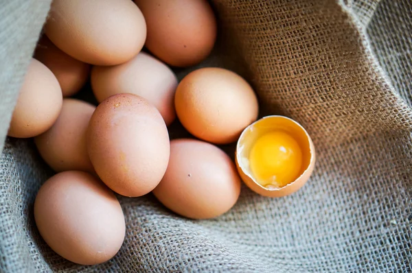 Farm raised brown chicken egss — Stock Photo, Image