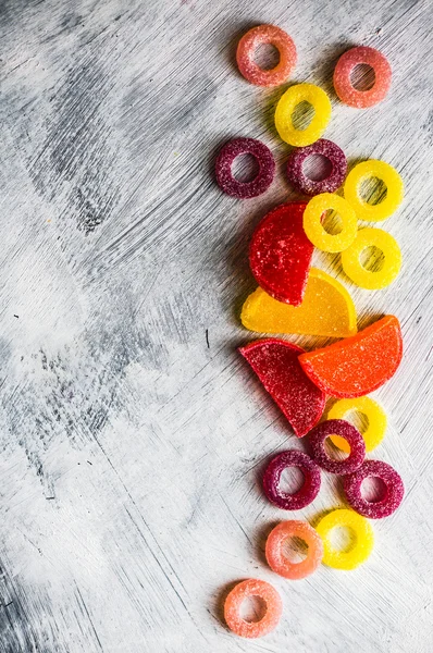 Assorted candies on white background — Stock Photo, Image