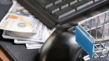 Çevrimiçi alışveriş, ev alışverişi veya ürün siparişi, ekommerce konsepti