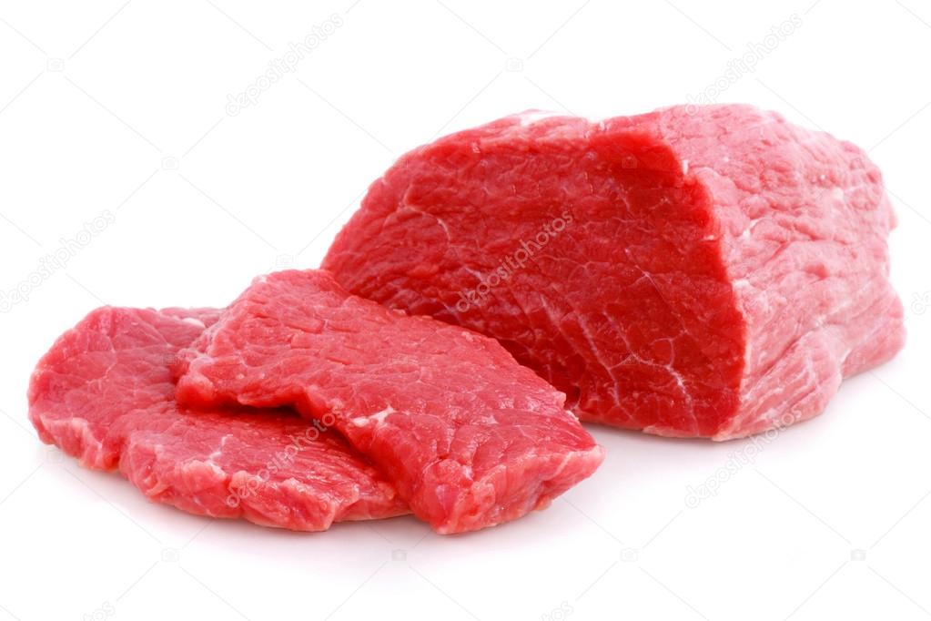 Cut of beef steak on white. Isolated.