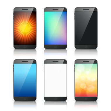 akıllı telefon ekran vektör kümesi