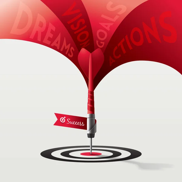 Dart Target Success Concept d'entreprise — Image vectorielle