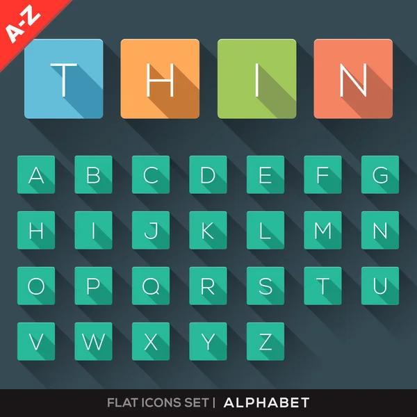 A-Z Alphabet Set d'icônes plates — Image vectorielle