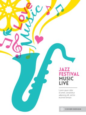 Caz müzik festivali grafik tasarım arka plan şablonu düzeni fo