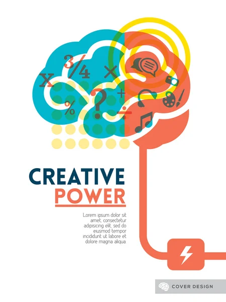 Creativo cervello Idea concept sfondo design layout per poster Illustrazione Stock