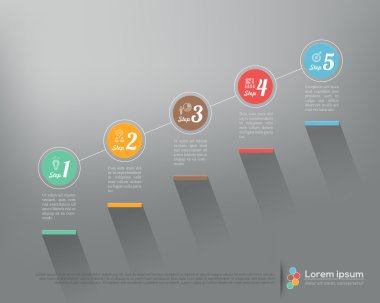 modern iş adım infographics vektör tasarım şablonu