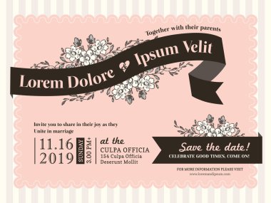 düğün davetiyesi sınır ve çerçeve şablon